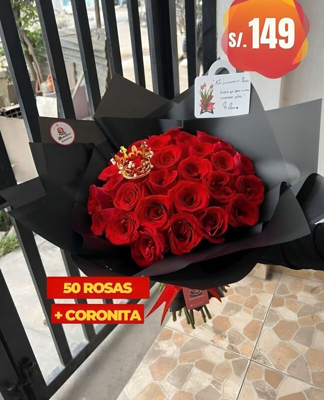 ramo de 50 rosas rojas