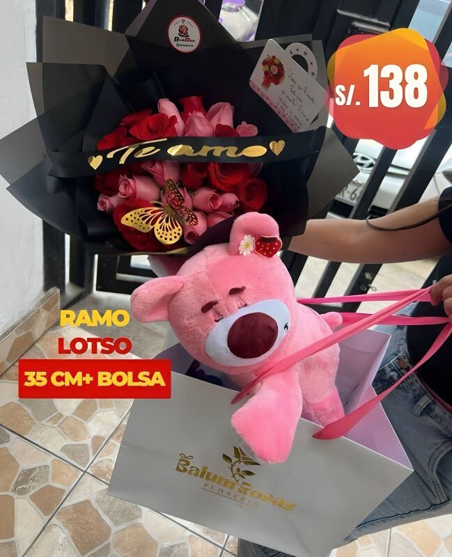 ramo lotso - ramo de rosas con peluche lotso